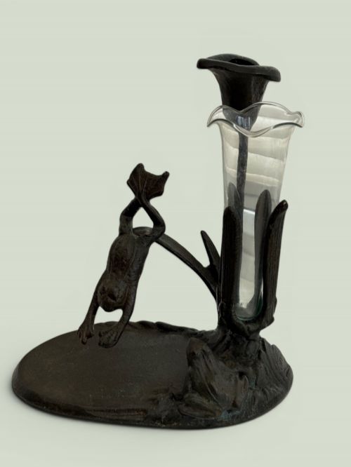 Art Nouveau bronze flower holder
