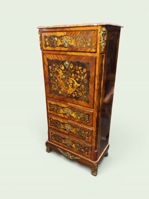 French marquetry secrétaire cabinet with ormolu