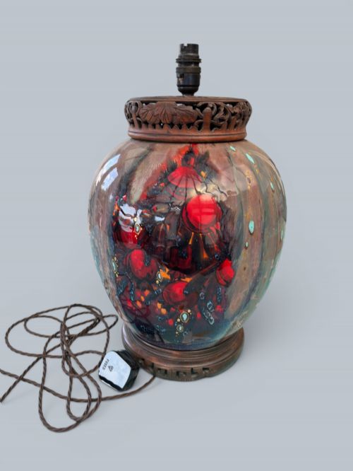 Moorcroft art pottery table lamp
