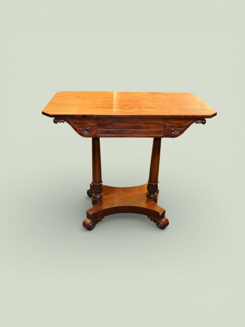 William IV mahogany side table with drawer