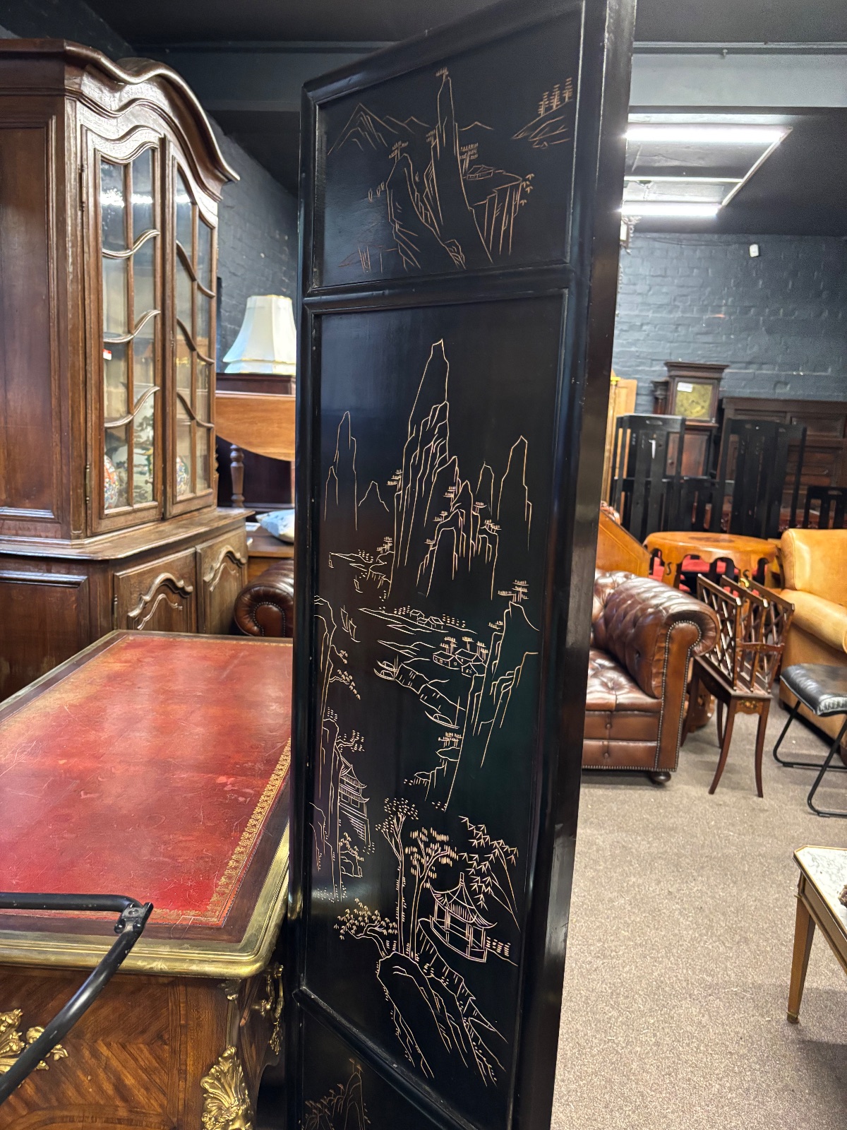 Oriental Six fold lacquered Screen
