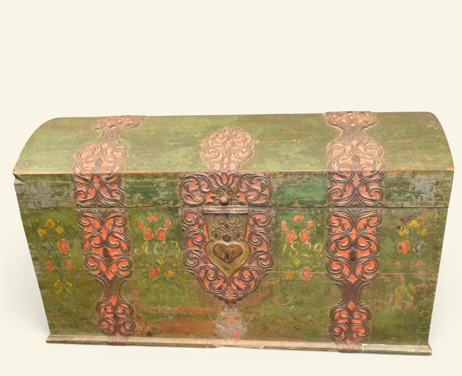 Swedish Marriage Chest Folk-Art dated 1829
