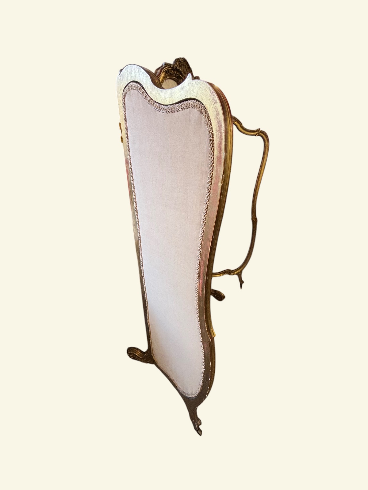 Decorative three panel gilt wood screen