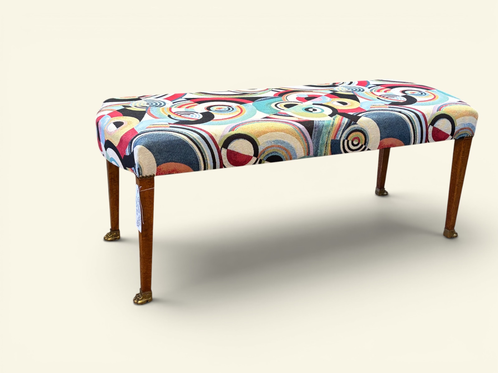 Empire‑Style Stool with Kandinsky‑Inspired Upholstery