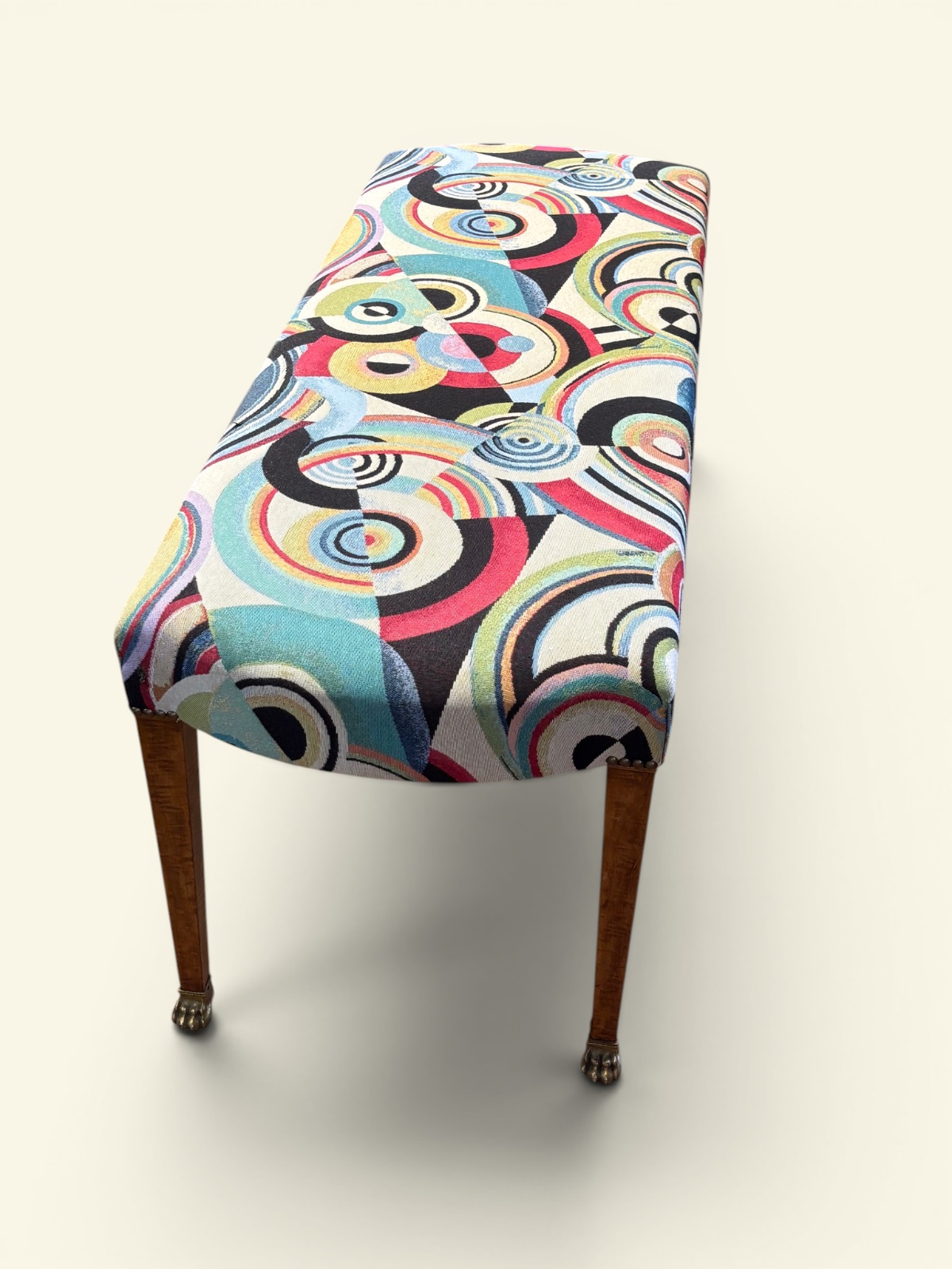 Empire‑Style Stool with Kandinsky‑Inspired Upholstery