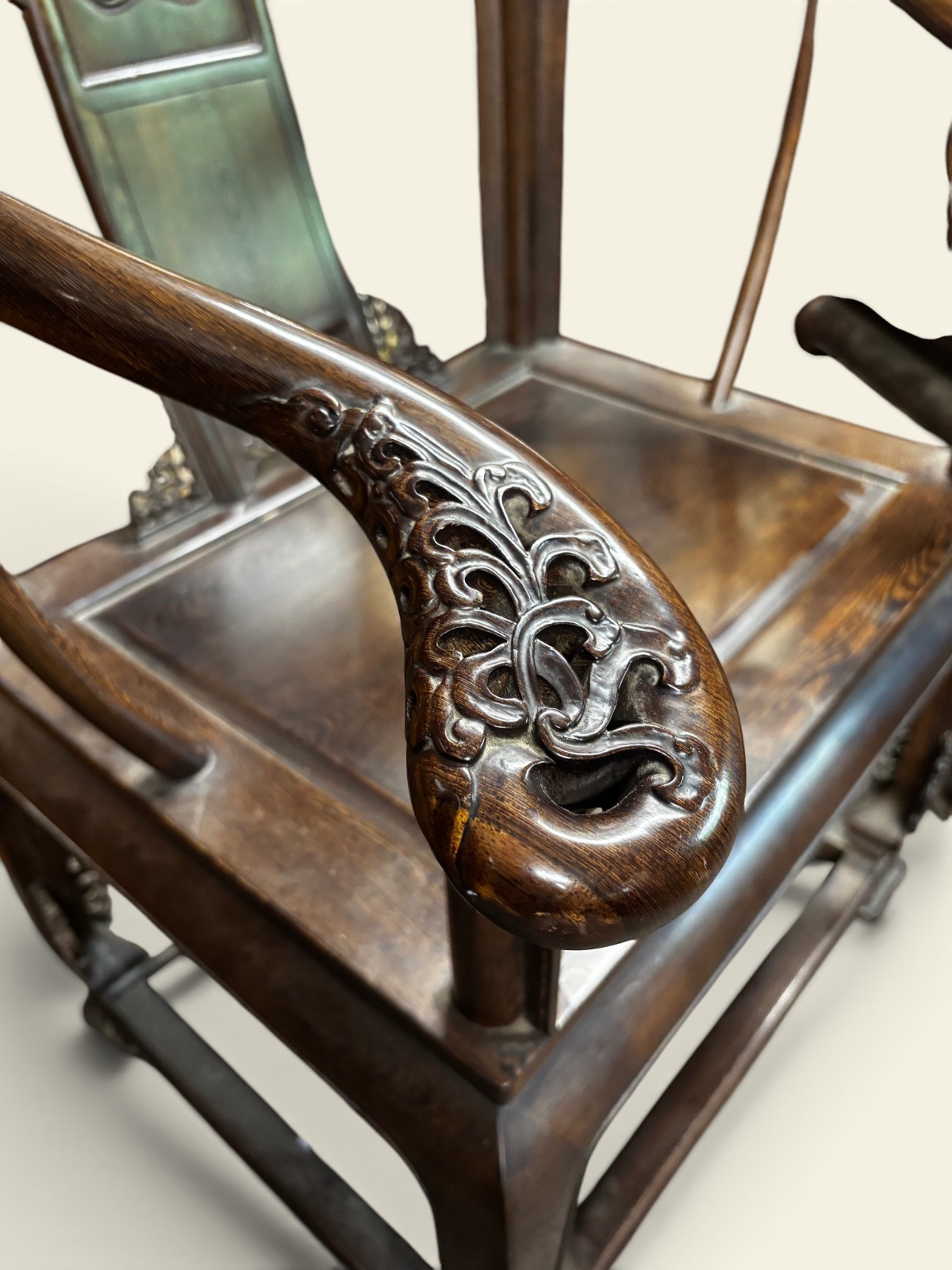 Pair of Chinese Horse-shoe back Armchairs