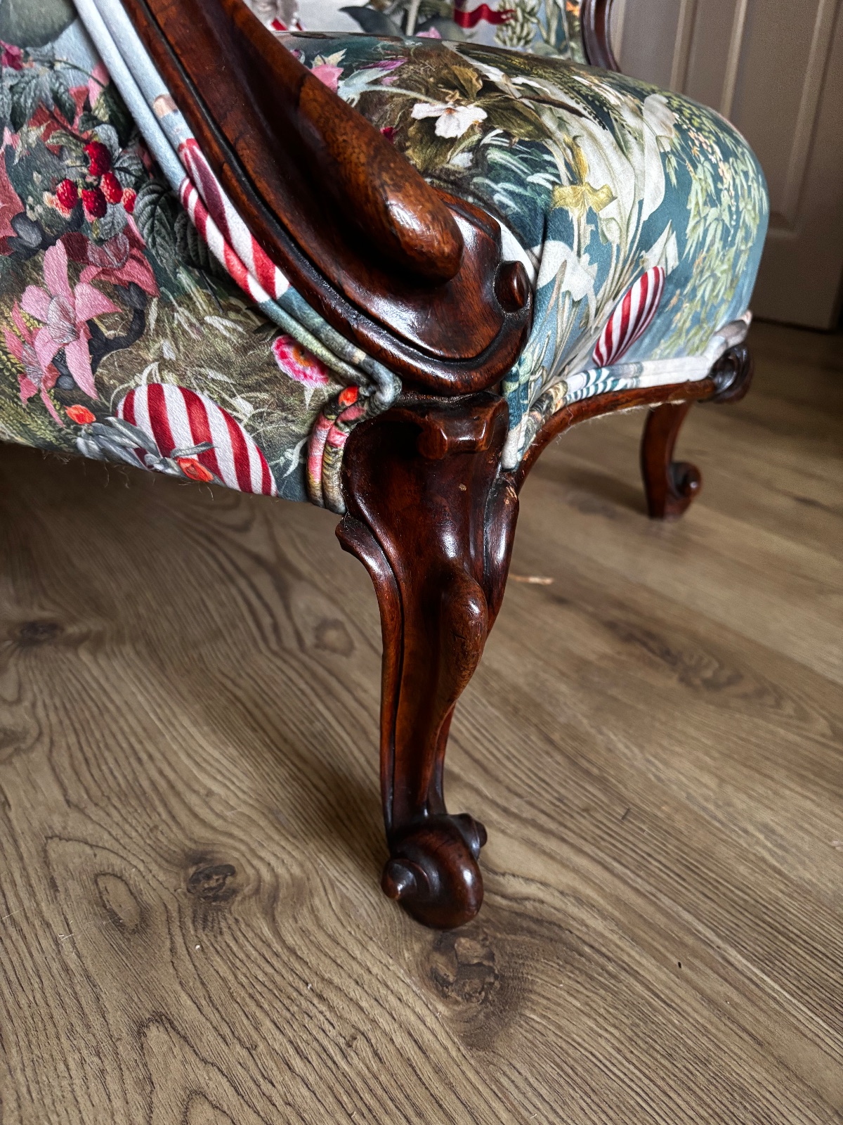 Victorian Mahogany Armchair — Newly Upholstered in Contemporary Velvet